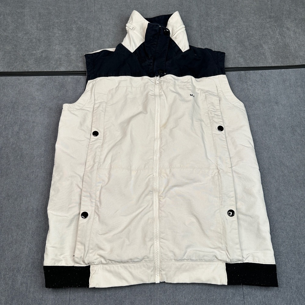 Marc Jacobs Colorblock Cotton Utility Vest Y2k‎ White Navy Blue Size Large MJ
